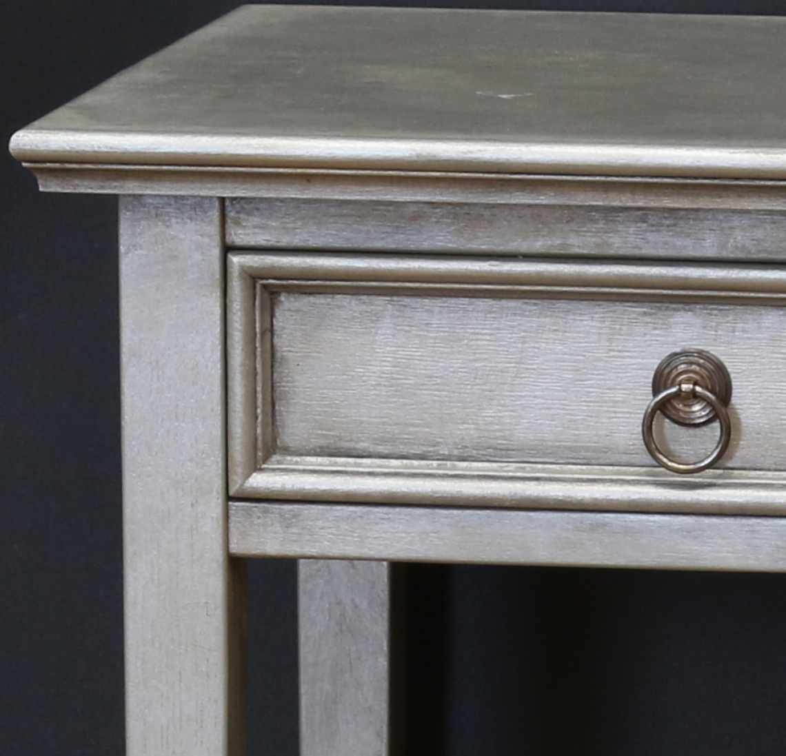 Bedside Table with a zinc finish